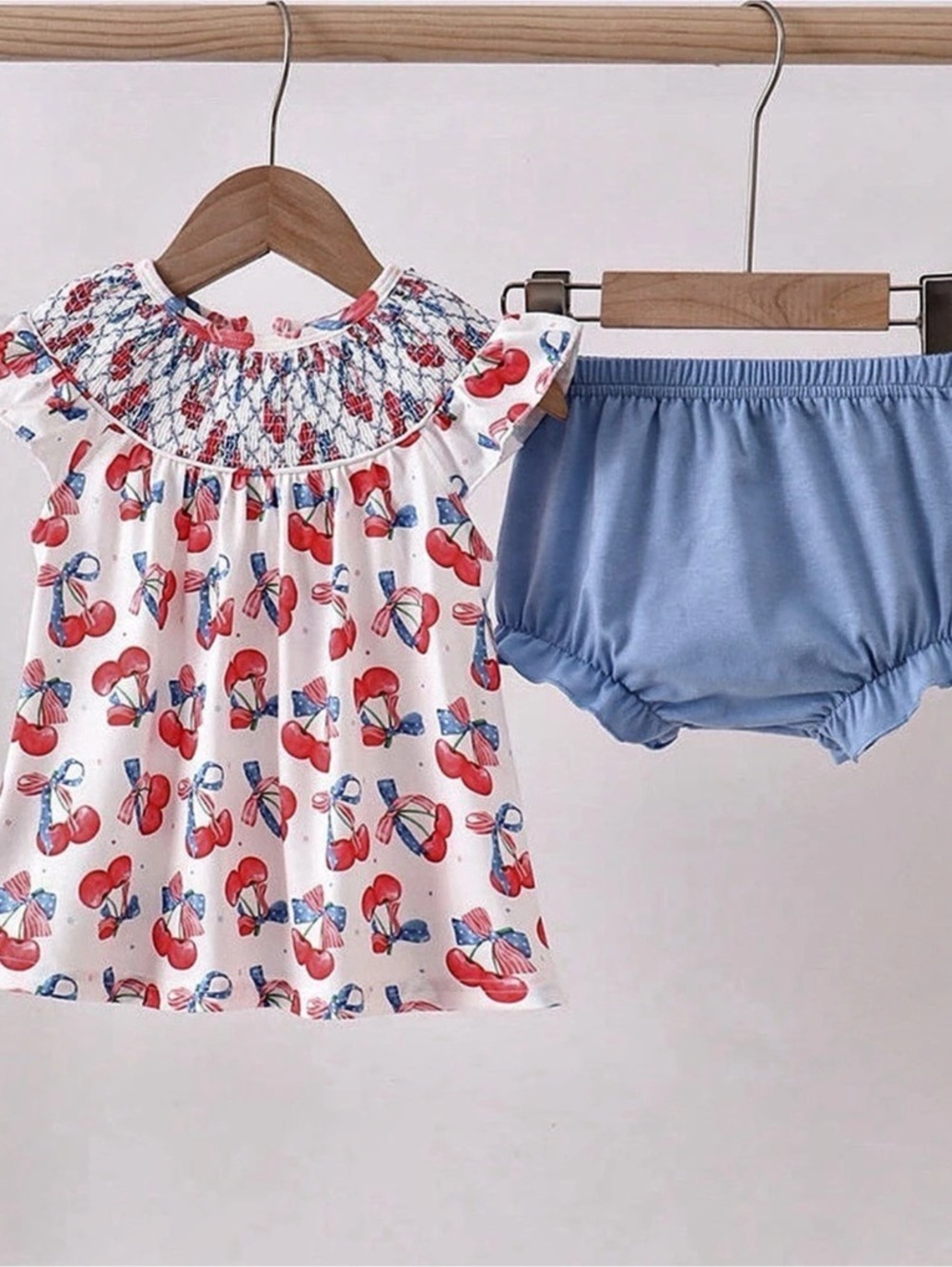 Abby & Evie Cherry Print Kids Matching Set NWT